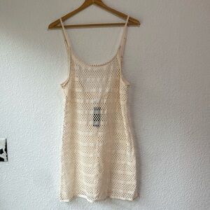 NWT Wild Fable Cream Summer Festival Crochet Swim Cover Sz M (8-10)